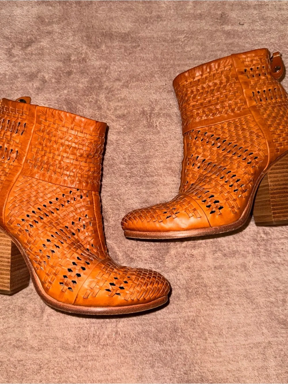 rag & bone Classic Newbury Boot in Nude Woven size 38.5 or 8.5